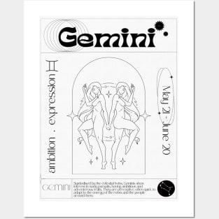 Gemini Zodiac Sign Personality Card Posters and Art